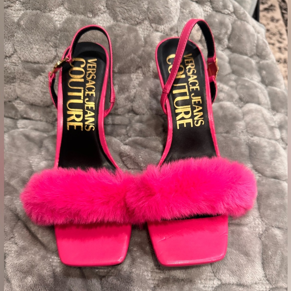 pink versace heels